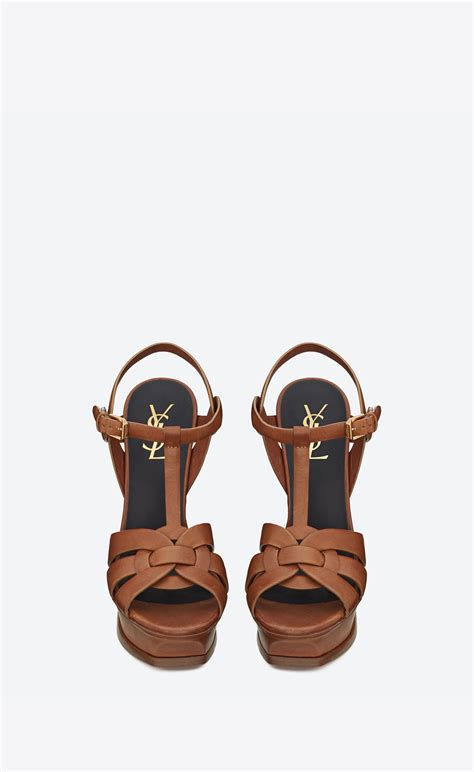 sandale talon ysl|TRIBUTE platform sandals in smooth leather .